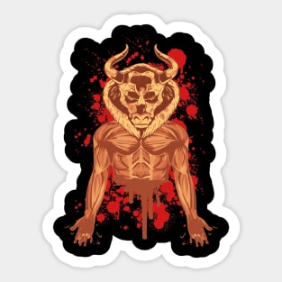 Taurus zodiac horoscope red orange Sticker